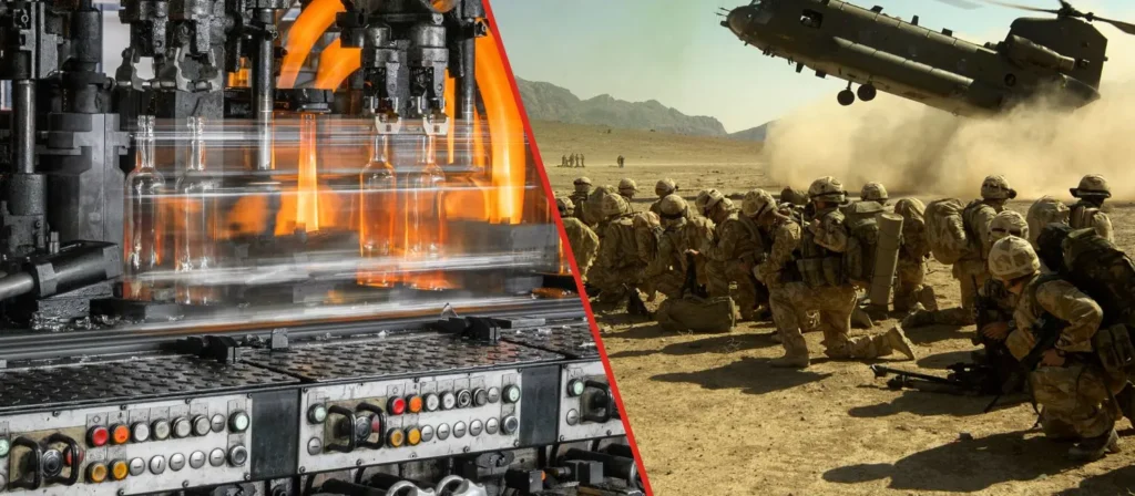 An industrial control system and soldiers on the ground